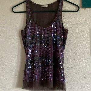 Motivi Purple Sequin Cami Tank Sz S